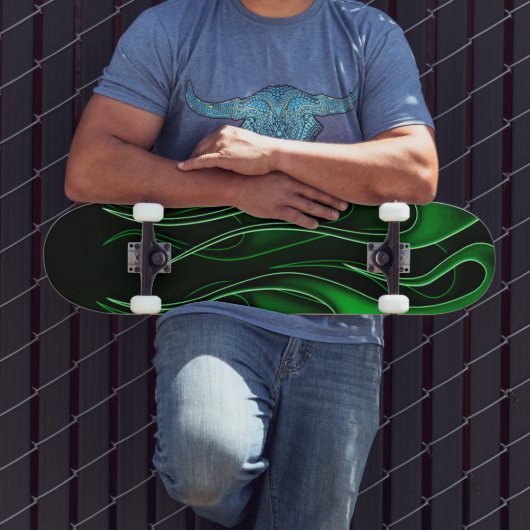 Green Flames Skateboard (Buiten 3)