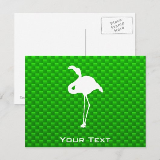 Green Flamingo Briefkaart (Voorkant / Achterkant)