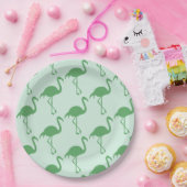 Green Flamingos Papieren Bordje (Feest)