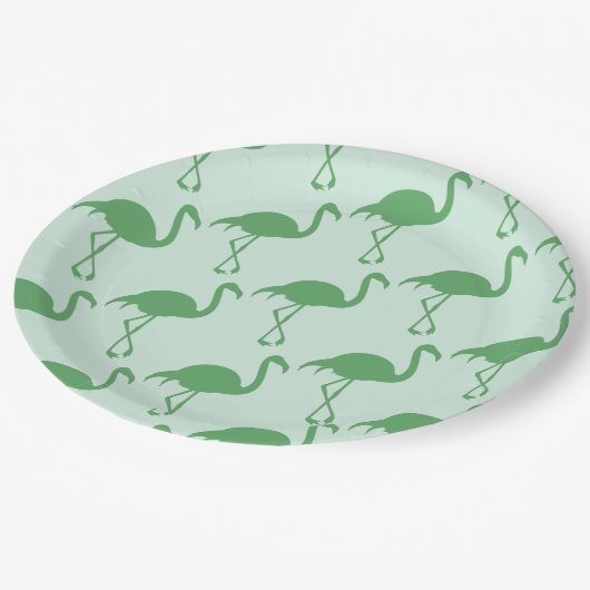 Green Flamingos Papieren Bordje (Gekanteld)