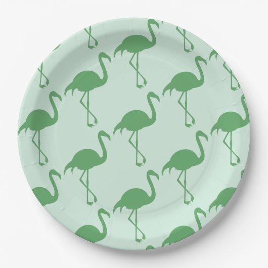 Green Flamingos Papieren Bordje (Voorkant)
