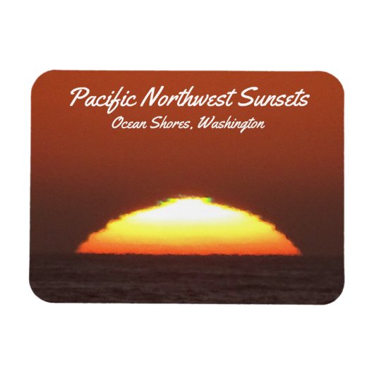 "Green Flash" bij zonsondergang in Ocean Shores, W Magneet (Horizontaal)