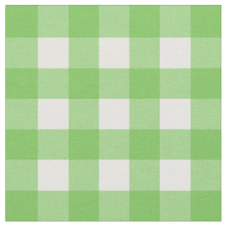 Green Flash & White Gingham Check Stof