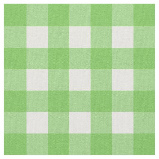 Green Flash & White Gingham Check Stof (Close Up)