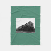 Green Fleece Blanket Steam Engine Deken (Voorkant)