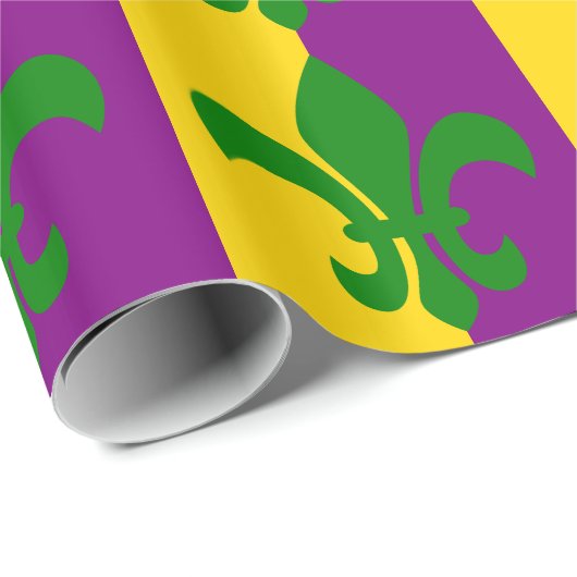 Green Fleur de Lis Cadeaupapier (Rol Hoek)