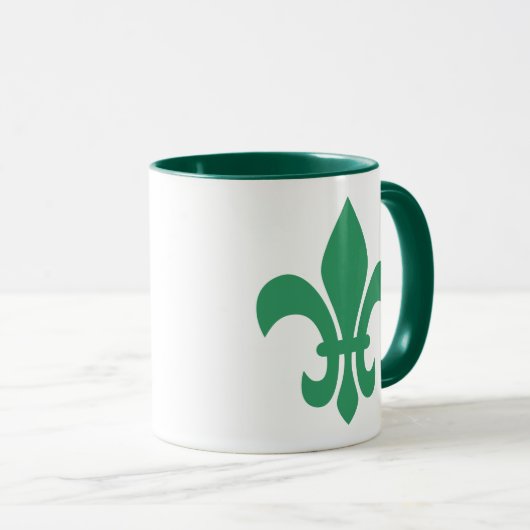 Green Fleur de Lis Mok (Voorkant rechts)