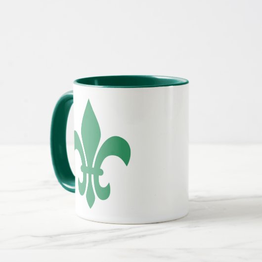 Green Fleur de Lis Mok (Voorkant links)