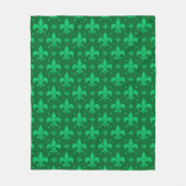 Green Fleur-de-lis Pattern Design Fleece Deken (Voorkant)