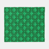 Green Fleur-de-lis Pattern Design Fleece Deken (Voorkant (Horizontaal))