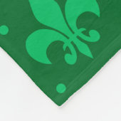 Green Fleur-de-lis Pattern Design Fleece Deken (Hoek)