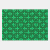 Green Fleur-de-lis Pattern Design Inpakpapier Vel (Voorkant 3)