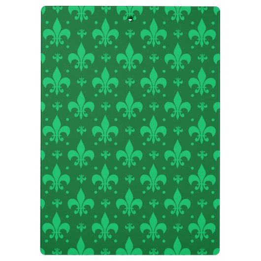 Green Fleur-de-lis Pattern Design Klembord (Achterkant)