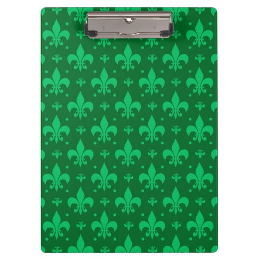 Green Fleur-de-lis Pattern Design Klembord (Voorkant)