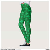 Green Fleur-de-lis Pattern Design Leggings