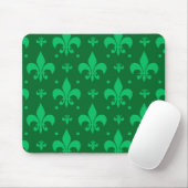 Green Fleur-de-lis Pattern Design Muismat (Met muis)