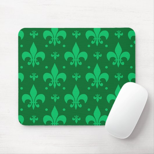 Green Fleur-de-lis Pattern Design Muismat (Met muis)