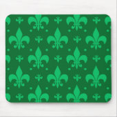 Green Fleur-de-lis Pattern Design Muismat (Voorkant)