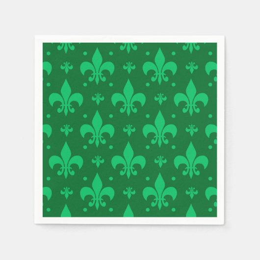 Green Fleur-de-lis Pattern Design Servet (Voorkant)