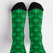 Green Fleur-de-lis Pattern Design Sokken (Top)