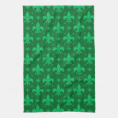 Green Fleur-de-lis Pattern Design Theedoek (Verticaal)
