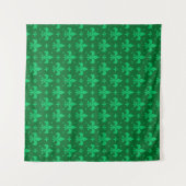 Green Fleur-de-lis Pattern Design Wandkleed (Voorkant (horizontaal))
