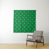 Green Fleur-de-lis Pattern Design Wandkleed (In situ)
