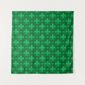 Green Fleur-de-lis Pattern Design Wandkleed (Voorkant)