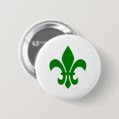 Green Fleur de Lis Ronde Button 5,7 Cm (Voorkant /achterkant)