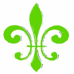 Green Fleur De Lis Staand Fotobeeldje<br><div class="desc">Green Fleur De Lis</div>