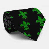 Green Fleur de Lis Stropdas (Opgerold)