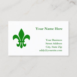 Green Fleur de Lis Visitekaartje