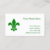 Green Fleur de Lis Visitekaartje (Voorkant)