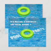 Green Floatie Pool Party Kaart (Voorkant / Achterkant)
