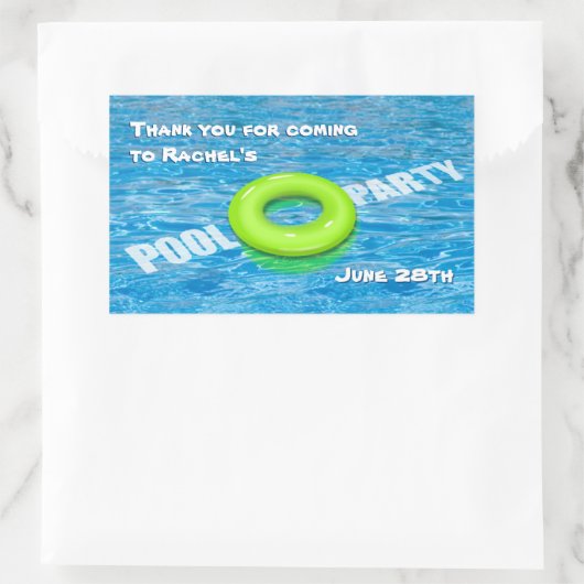 Green Floatie Pool Party Sticker (Tas)