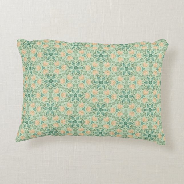 Green Floral Accent Kussen (Achterkant)