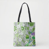 Green Floral achtergrond Tote Bag (Voorkant)