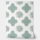 Green Floral Arabesque Wallpaper Behang (Afrollen)