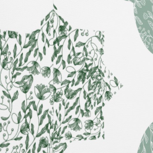 Green Floral Arabesque Wallpaper Behang (Zoom)