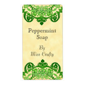 Green Floral Art Sjabloon Eigen label (Voorkant)