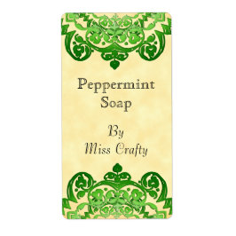 Green Floral Art Sjabloon Eigen label