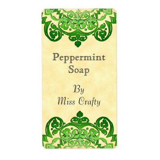 Green Floral Art Sjabloon Eigen label (Voorkant)