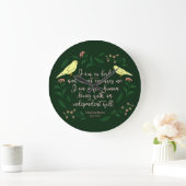 Green Floral Bird Charlotte Bronte Jane Eyre Quote Grote Klok (Huis)