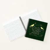 Green Floral Bird Charlotte Bronte Jane Eyre Quote Notitieboek (Binnen)