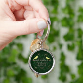 Green Floral Bird Charlotte Bronte Jane Eyre Quote Sleutelhanger (Hand)