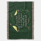 Green Floral Bird Quote Jane Eyre Charlotte Bronte Deken (Voorkant Verticaal)