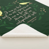 Green Floral Bird Quote Jane Eyre Charlotte Bronte Sherpa Deken (3/4)