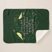Green Floral Bird Quote Jane Eyre Charlotte Bronte Sherpa Deken (Voorkant (horizontaal))