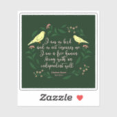 Green Floral Bird Quote Jane Eyre Charlotte Bronte Sticker (Vel)