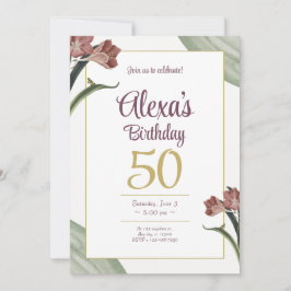 Green Floral Birthday Kaart